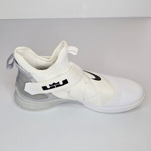 Nike LeBron Soldier 12 TB White Grey Straps Basketball Sneakers Sz 15.5